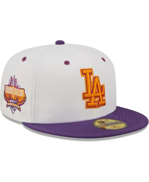 Men's White, Purple Los Angeles Dodgers 40th Anniversary at Dodger Stadium Grape Lolli 59FIFTY Fitted Hat