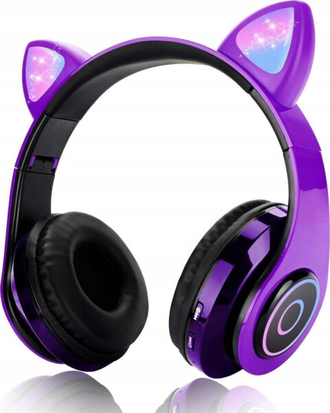 Słuchawki OEM SŁUCHAWKI BLUETOOTH B39 KOCIE USZY PURPLE / FIOLETOWY