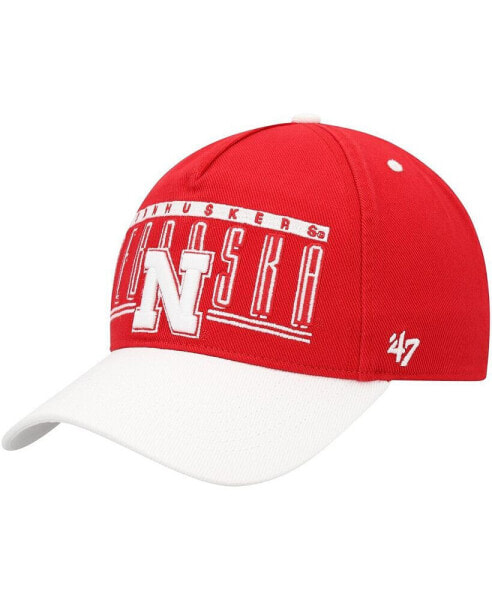 Men's Scarlet Nebraska Huskers Double Header Hitch Adjustable Hat