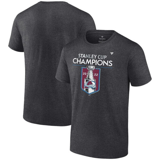 Men's Heather Charcoal Colorado Avalanche 2022 Stanley Cup Champions Locker Room T-Shirt