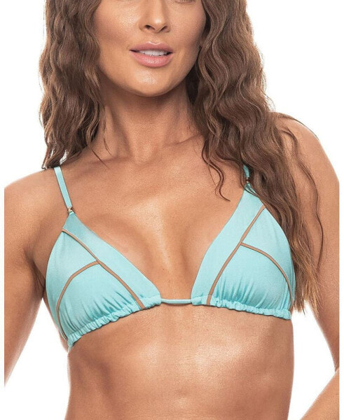 Women's Contrast Detail Over-the-shoulder Triangle Bikini Top