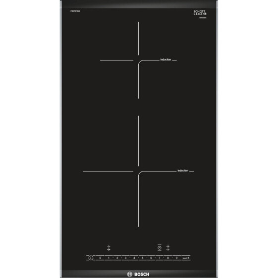 Bosch PIB375FB1E - Black,Stainless steel - Built-in - Zone induction hob - Glass-ceramic - 2 zone(s) - 2 zone(s)