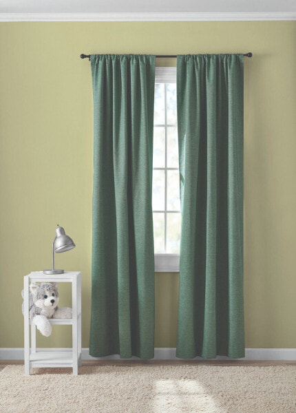 Your Zone Green Chambray Blackout Window Rod Pocket Curtain Panel Pair - 38WX84L