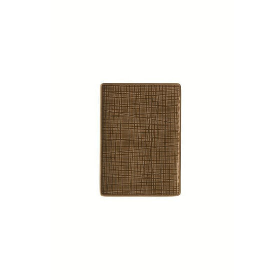 Rosenthal Mesh Walnut Platte flach 18x13cm braun