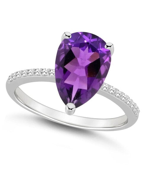 Women's Amethyst (2-3/4 ct.t.w.) and Diamond (1/10 ct.t.w.) Ring in Sterling Silver