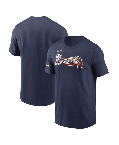 Men's Navy Atlanta Braves 2022 Gold Program Wordmark T-shirt