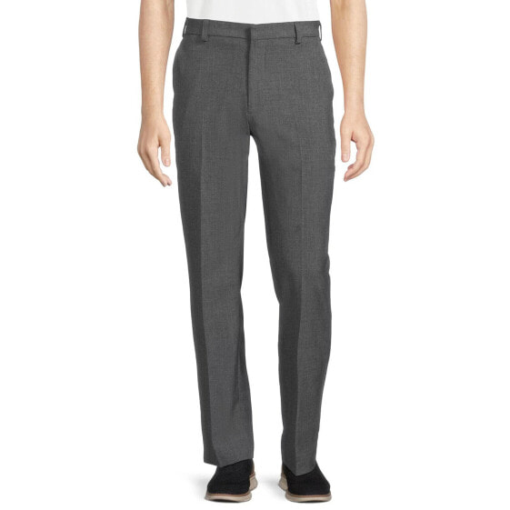 George Premium Comfort Flat Front Suit Pants Men’s 34X32 Gray Polyester Pull-On