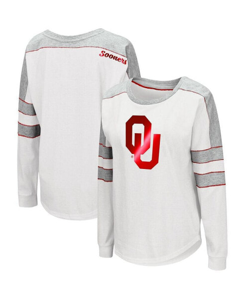 Women's White Oklahoma Sooners Trey Dolman Long Sleeve T-shirt