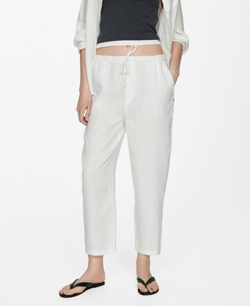 Women's 100% Linen Jogger Trousers