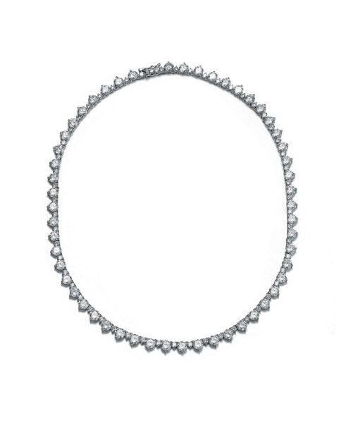 Sterling Silver Clear Cubic Zirconia Accent Necklace