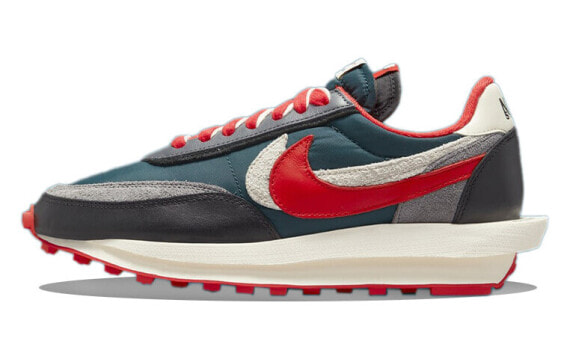 Nike Sacai x UNDERCOVER x Nike LDWaffle Midnight Spruce and University Red DJ4877-300 Sneakers
