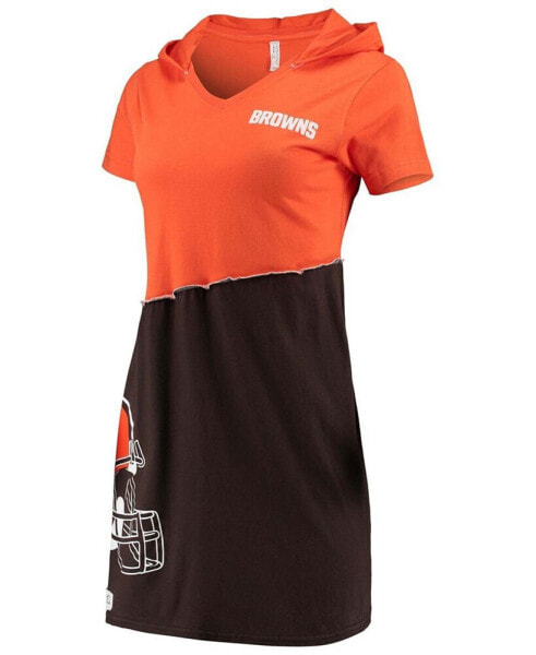Платье худи женское Cleveland Browns от Refried Apparel оранжевое, коричневое