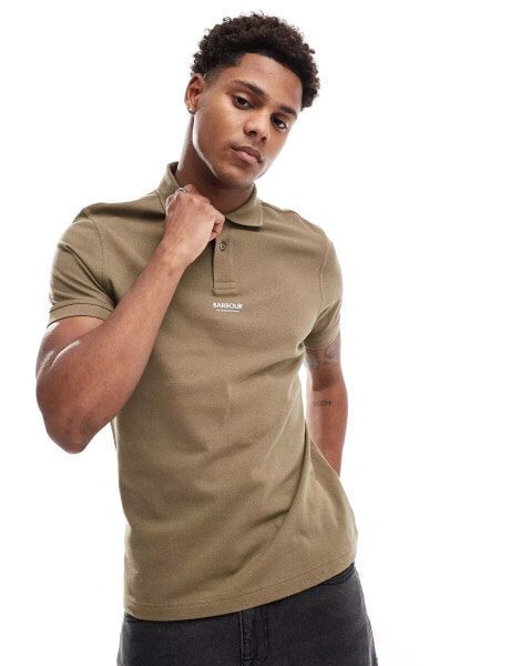 Barbour International Formula polo in khaki exclusive to asos