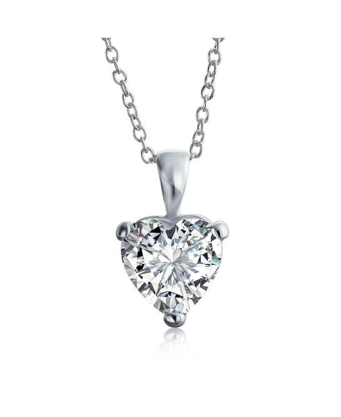 Bling Jewelry timeless Elegance: 5CT Heart-Shaped Bridal Solitaire Pendant Necklace - .925 Sterling Silver, AAA CZ Cubic Zirconia, for Women Teen