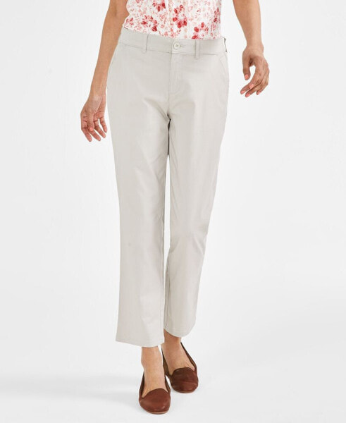 Women's Mid-Rise Straight Leg Chino Pants, Created for Macy's