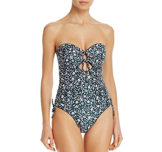 Peony 285677 Strapless Printed Cutout One-Piece Swimsuit, Size 2 US