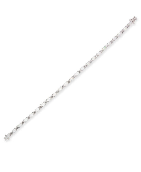 Blue Topaz (8 ct. t.w.) & White Topaz (7/8 ct. t.w.) Tennis Bracelet in Sterling Silver (Also Available In Aquamarine, Peridot and Opal)