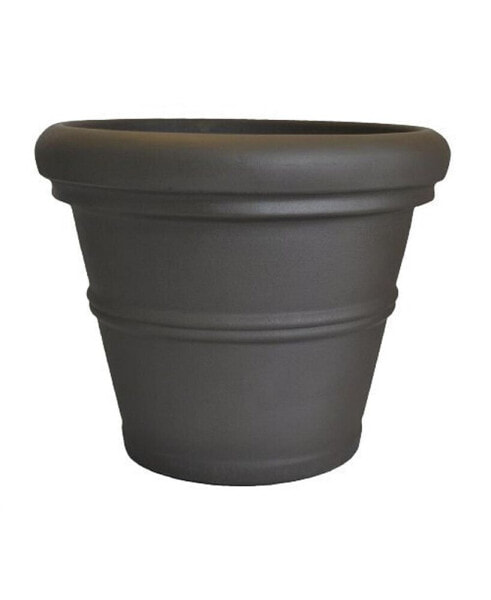 Rolled Rim Round Planter, Espresso Brown 20”