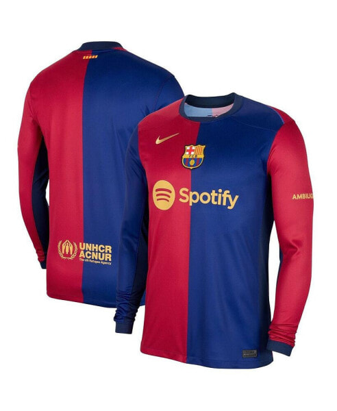 Men's Royal Barcelona 2024/25 Home Long Sleeve Replica Jersey