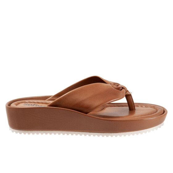 Softwalk Eliza S2220-253 Womens Brown Leather Flip-Flops Sandals Shoes 11