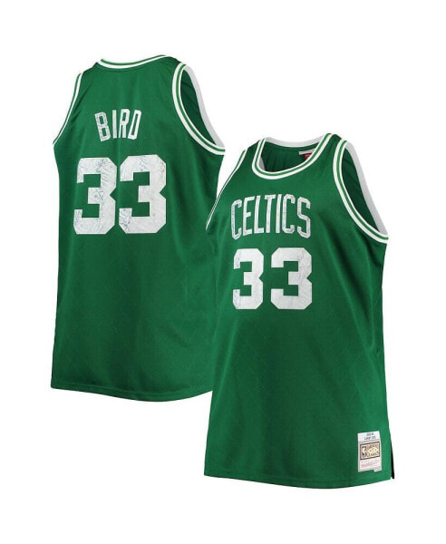 Men's Larry Bird Kelly Green Boston Celtics Big and Tall 1985-86 NBA 75th Anniversary Diamond Swingman Jersey