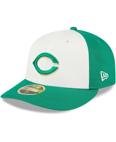 Men's White, Green Cincinnati Reds 2024 St. Patrick's Day Low Profile 59FIFTY Fitted Hat