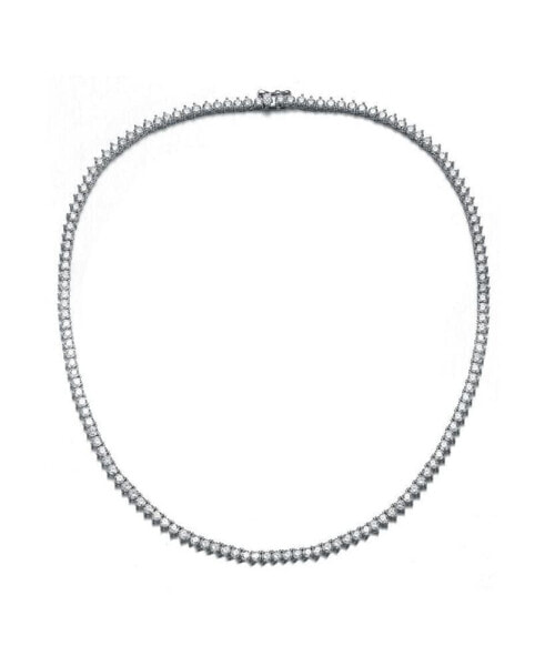 Flawless Tennis Necklace with Round Shape Cubic Zirconia