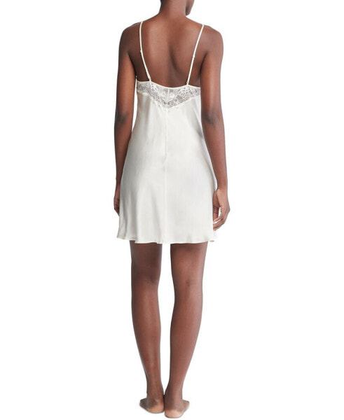 Химическое кружевное платье Calvin Klein для невесты Black Bridal Silk Chemise QS7162
