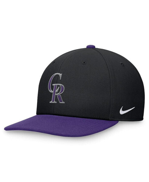 Men's Black/Purple Colorado Rockies Evergreen Two-Tone Snapback Hat