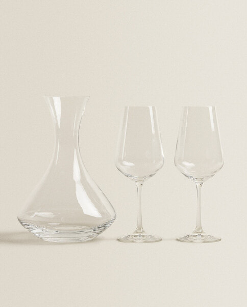 Set of bohemia crystal glassware