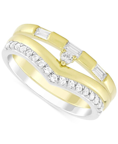 3-Pc. Set Lab-Grown White Sapphire Stack Rings (3/8 ct. t.w.) in Sterling Silver & 14k Gold-Plate