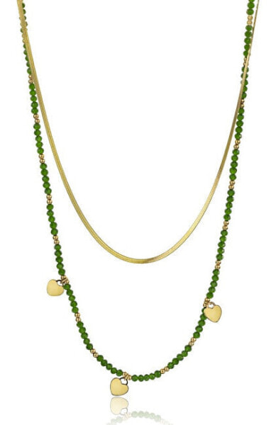 Diana Gold Plated Double Beaded Necklace EWN23071G