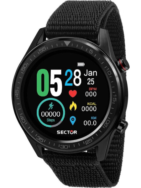 Умные цифровые часы мужские Sector S-02 SMART 46MM DIGITAL черный ремешок