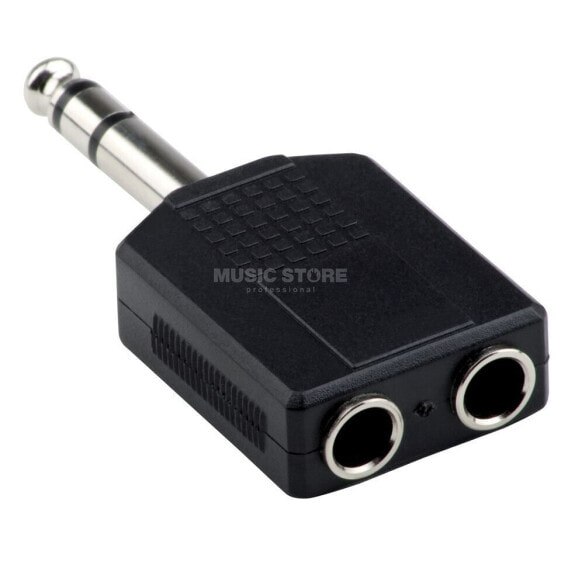 MUSIC STORE Adaptor Dual Stereo Female 6.3mm Jack To 6.3mm Jack