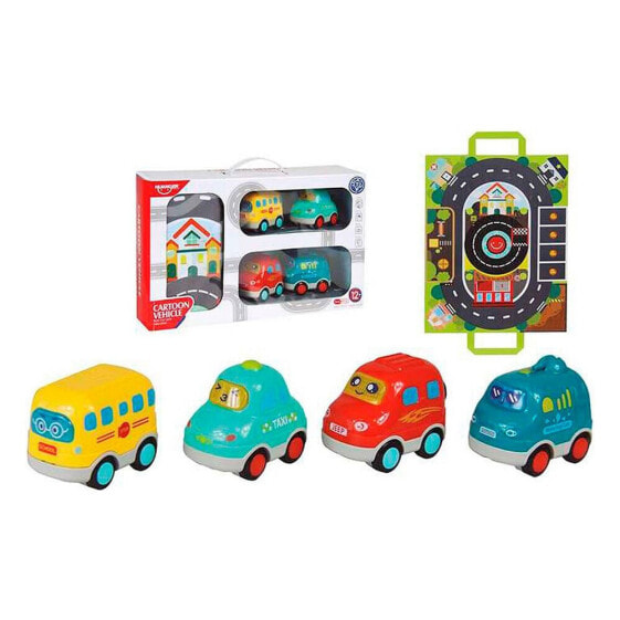 JUGATOYS Set 4 Children´S Cars With Bag Tapiz Road Superido