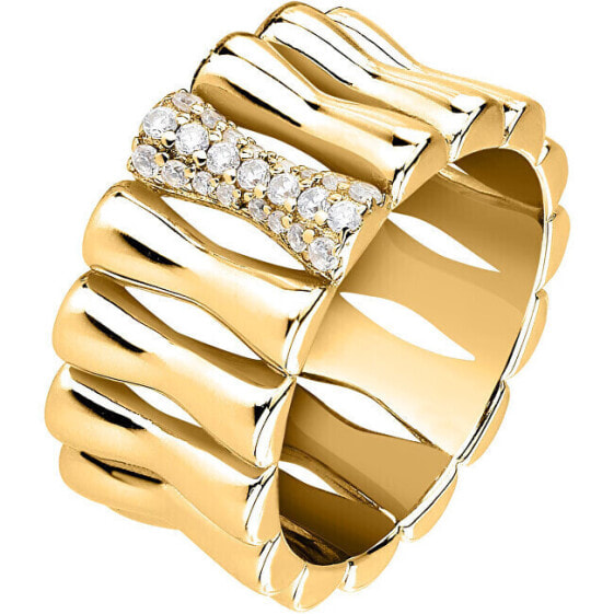 Essenza SAWA19 Recycled Silver Modern Gold Plated Ring