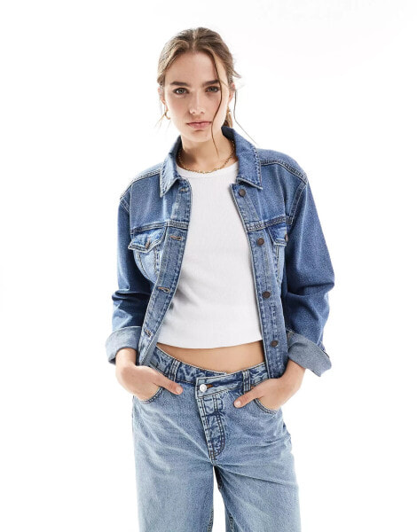 Hollister denim jacket in midwash blue