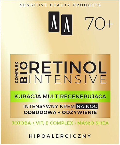 Intensiv regenerierende Nachtcreme mit Retinol und grünem Kaviar 70+