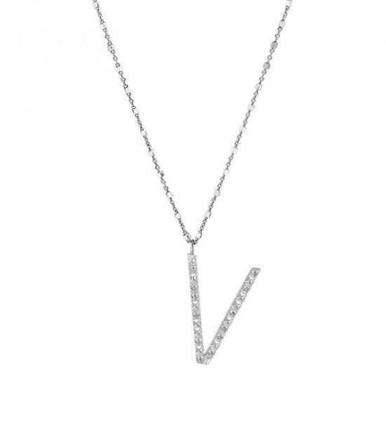 Silver Cubica V Pendant Necklace RZCU22 (Chain, Pendant)