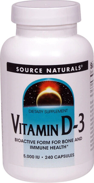 Source Naturals Vitamin D 3  Витамин Д 3 5000 МЕ 240 капсул