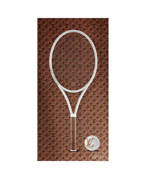 "Louis Vuitton Vibes Racquet" Frameless Free Floating Tempered Glass Panel Graphic Wall Art, 24" x 48" x 0.2"