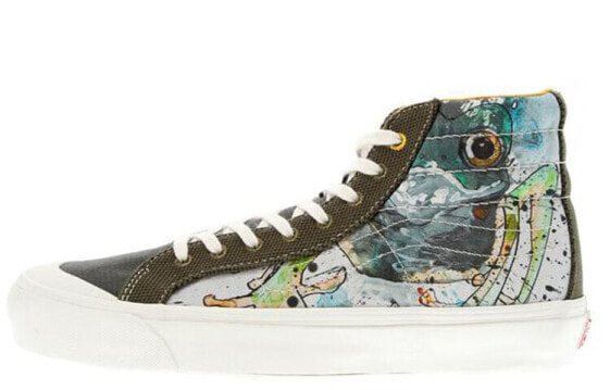 Ralph Steadman x Vans Vault Frog OG SK8 Hi 青蛙 联名复古帆布鞋 男女同款 绿 / Кеды Vans Vault Frog VN0A3DP9VQW