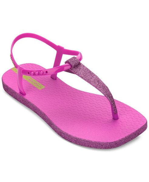 Class Edge Glow Slip-On Embellished T-Strap Thong Sandals