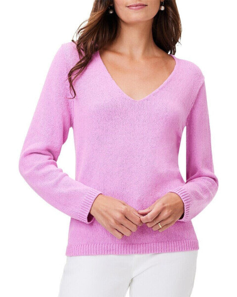 Nic+Zoe Cotton Cord Soft V-Neck Sweater Women's Xl