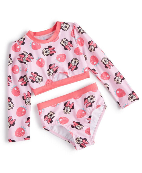 Little Girls Rash Guard Swimsuit, 2 Piece Set