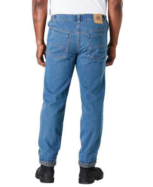 Big & Tall by KingSize Flannel-Lined Side-Elastic Jeans