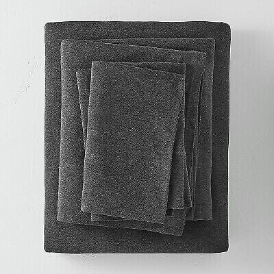 Queen Jersey Solid Sheet Set Dark Gray - Casaluna