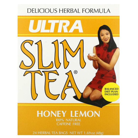 Ultra Slim Tea, Honey Lemon, Caffeine Free, 24 Herbal Tea Bags, 1.69 oz (48 g) Each