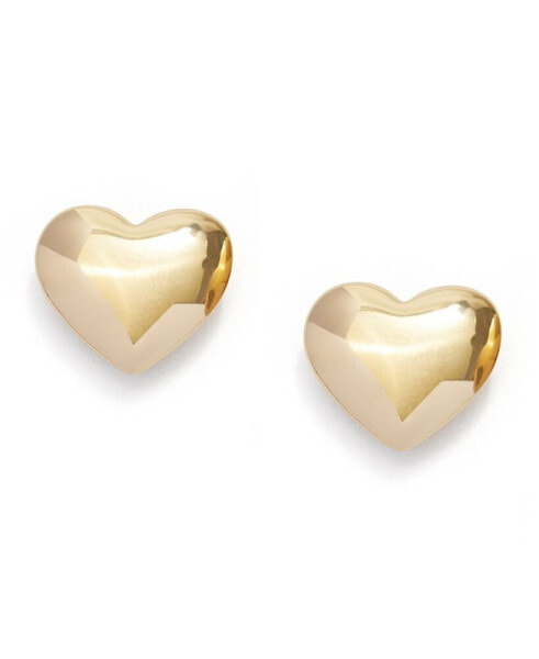 Gold-Tone Heart Stud Earrings