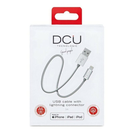 USB-кабель Зарядный Lightning iPhone DCU Silver 1 м